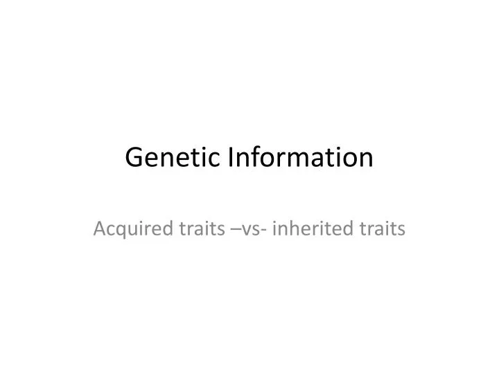 genetic information
