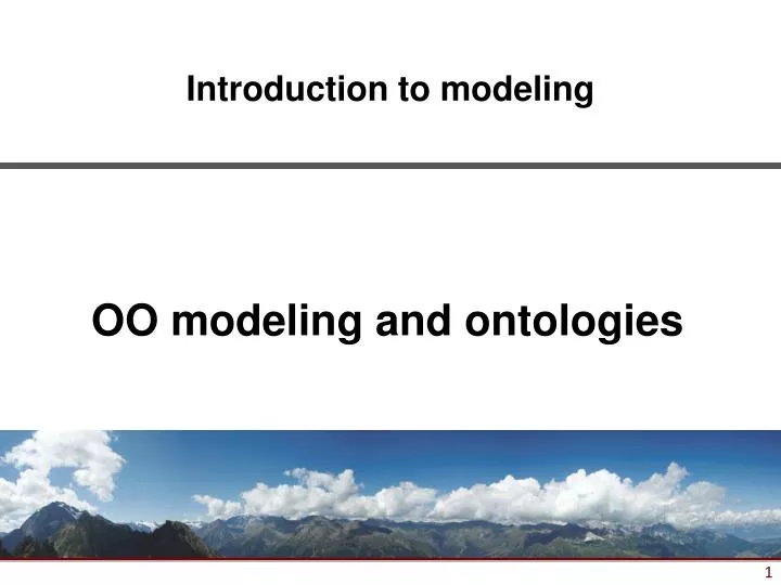 oo modeling and ontologies