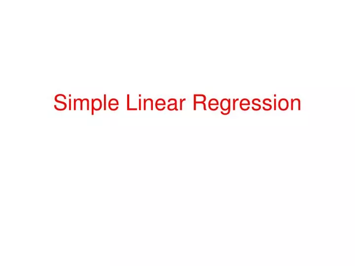 simple linear regression