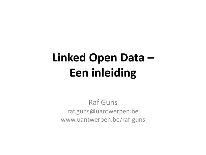 linked open data een inleiding