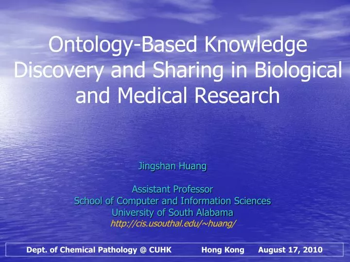 ontology based knowledge discovery and sharing in biological and medical research