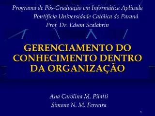 gerenciamento do conhecimento dentro da organiza o