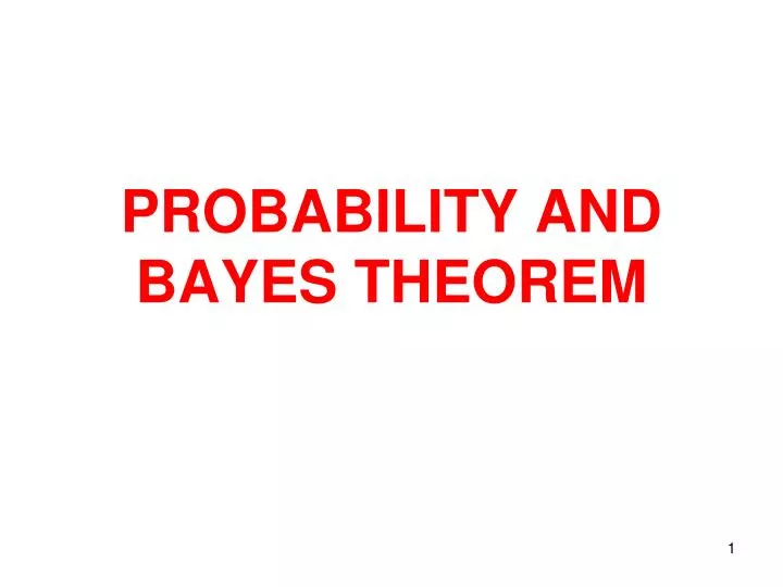 probability and bayes theorem