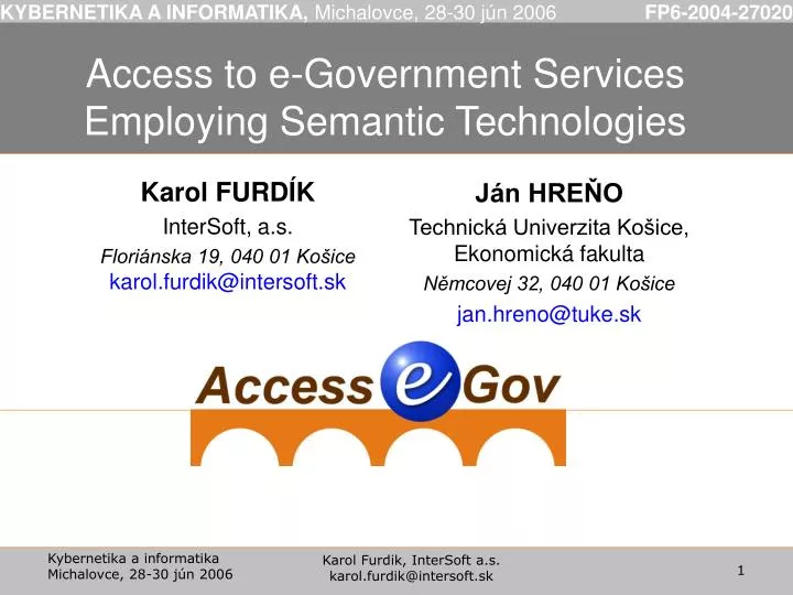 access to e government services employing semantic technologies
