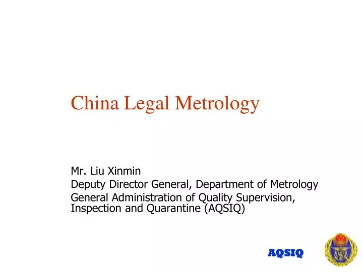 china legal metrology