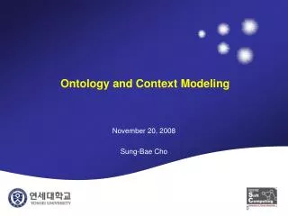 Ontology and Context Modeling