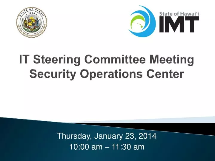 it steering committee meeting security operations center