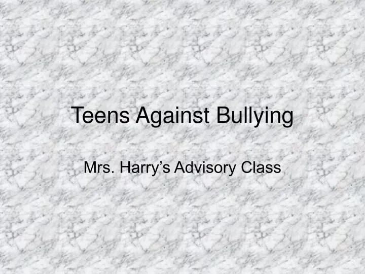 teens against bullying