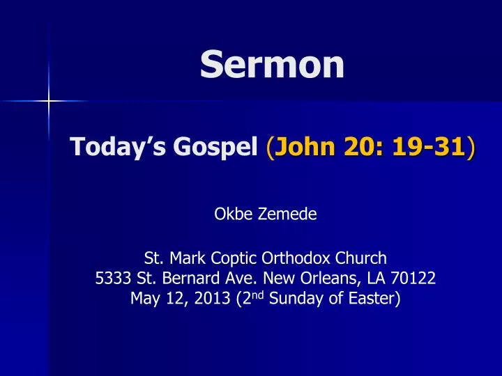 sermon today s gospel john 20 19 31