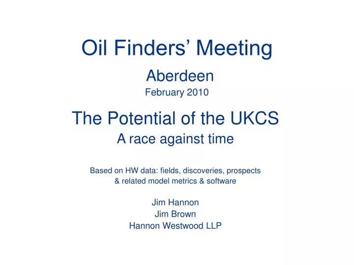 oil finders meeting aberdeen february 2010
