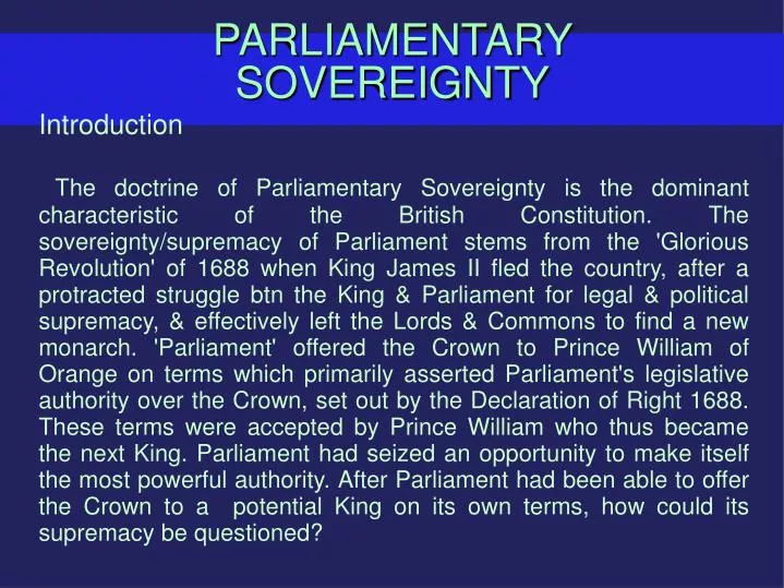 parliamentary sovereignty