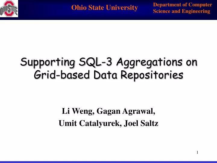 supporting sql 3 aggregations on grid based data repositories