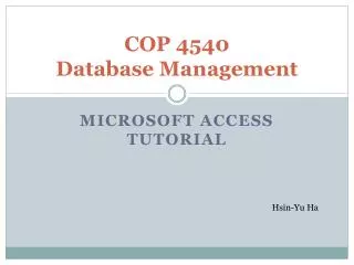 COP 4540 Database Management
