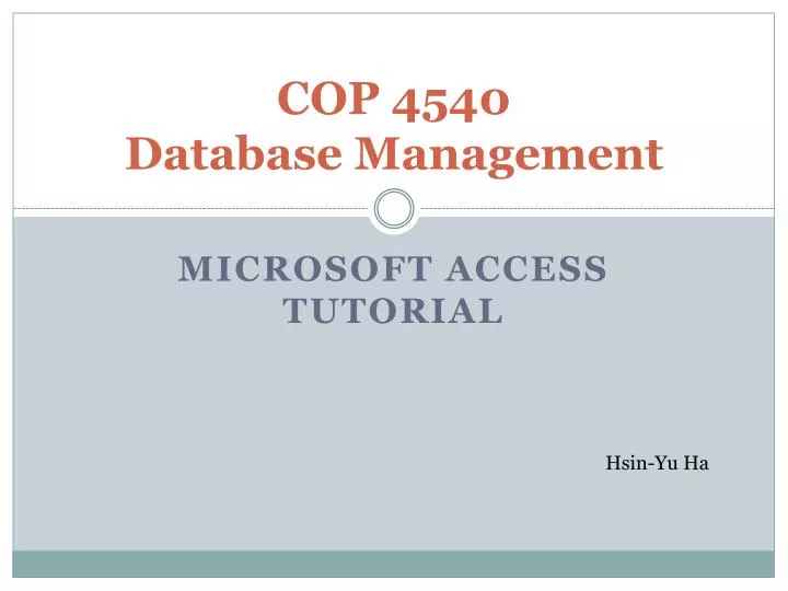 cop 4540 database management