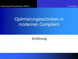 optimierungstechniken in modernen compilern