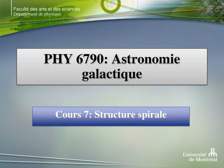 phy 6790 astronomie galactique