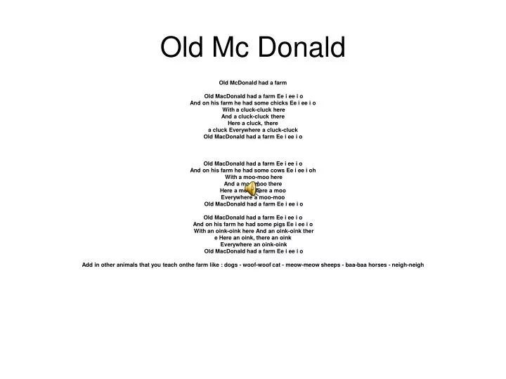 old mc donald