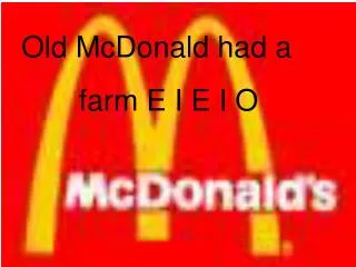 Old McDonald had a farm E I E I O