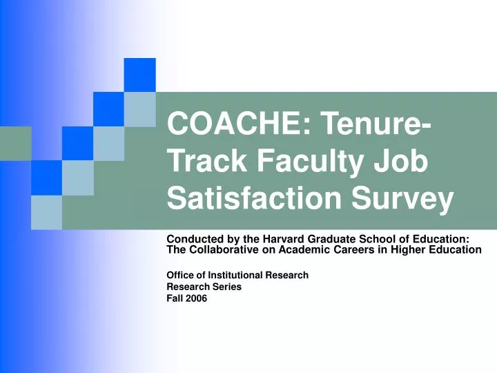 coache tenure track faculty job satisfaction survey
