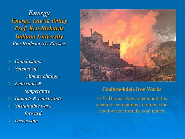 energy energy law policy prof ken richards indiana university ben brabson iu physics