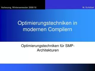 optimierungstechniken in modernen compilern