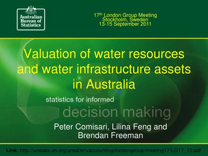 valuation of water resources and water infrastructure assets in australia