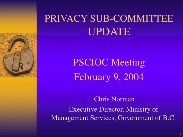 privacy sub committee update