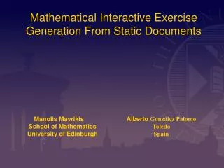 Mathematical Interactive Exercise Generation From Static Documents
