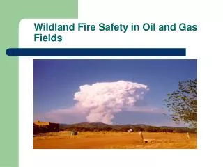 Wildland Fire Safety in Oil and Gas Fields