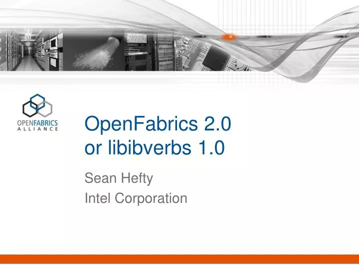 openfabrics 2 0 or libibverbs 1 0