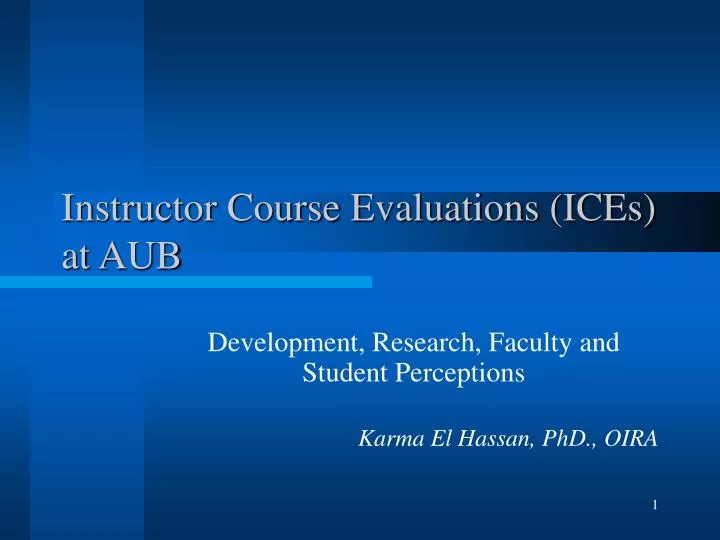 instructor course evaluations ices at aub