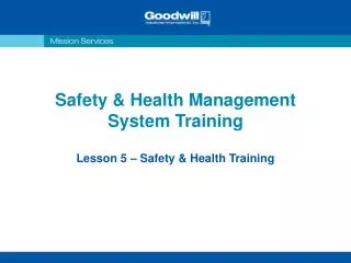 Safety &amp; Health Management System Training