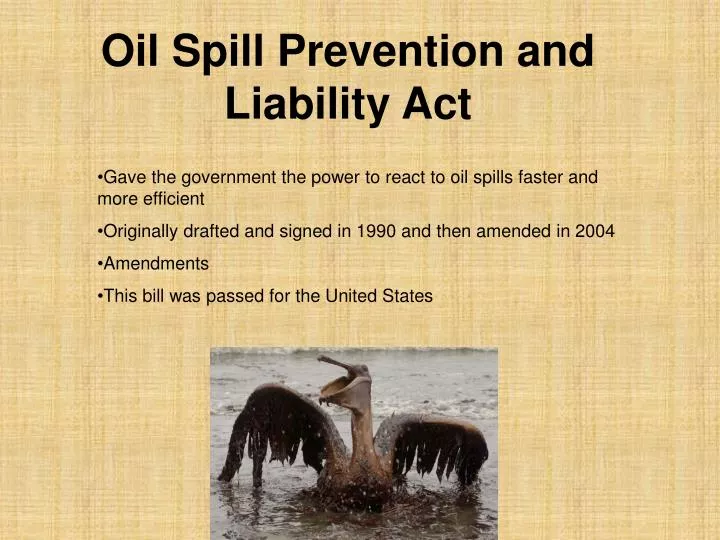 oil spill prevention and liability act