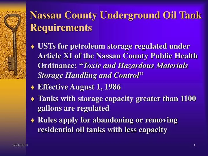 nassau county underground oil tank requirements