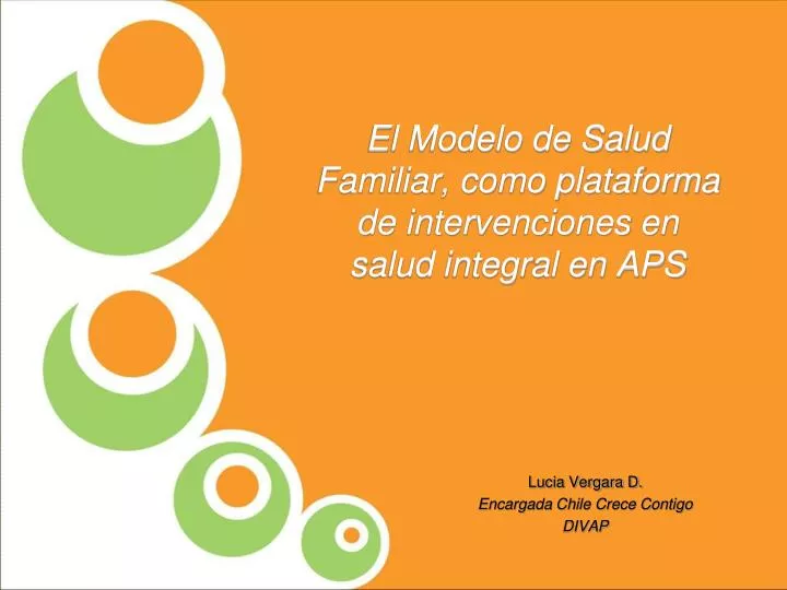 el modelo de salud familiar como plataforma de intervenciones en salud integral en aps
