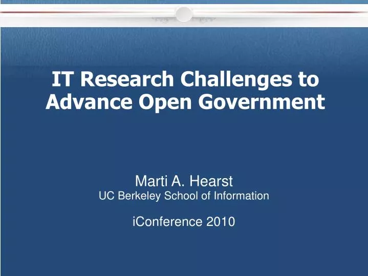 it research challenges to advance open government