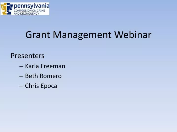 grant management webinar
