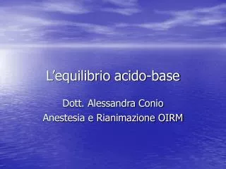 l equilibrio acido base