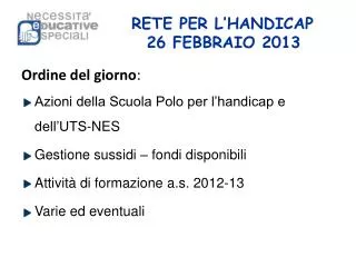rete per l handicap 26 febbraio 2013