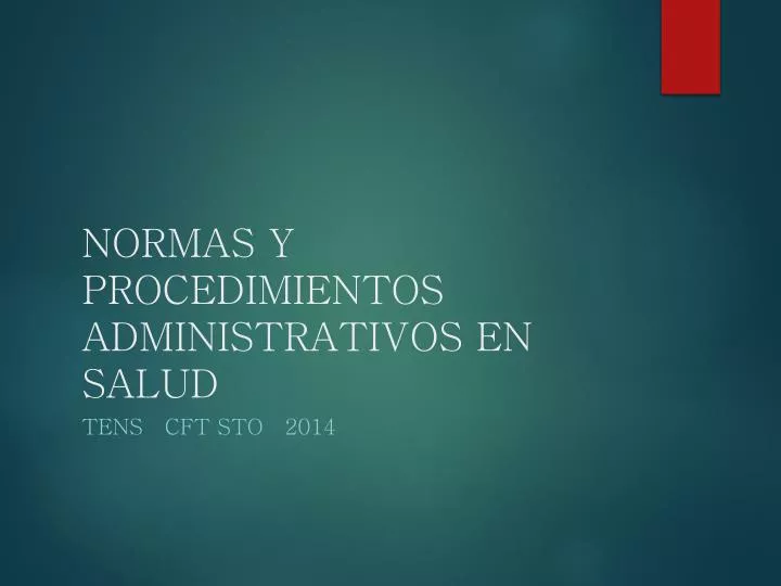 normas y procedimientos administrativos en salud