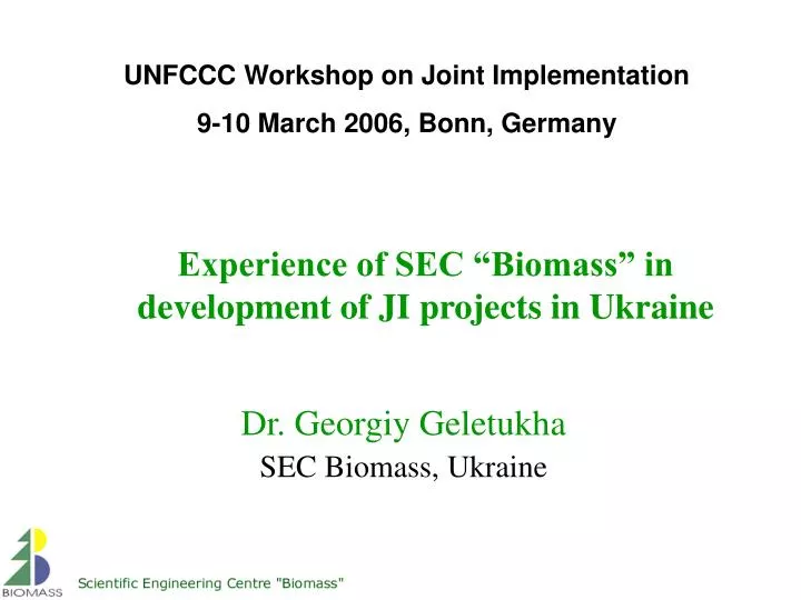 experience of sec biomass in development of ji projects in ukraine