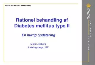 rationel behandling af diabetes mellitus type ii