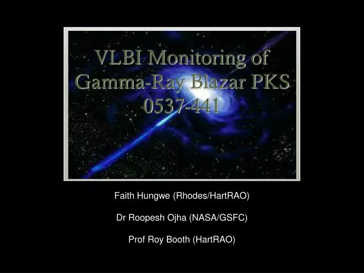 vlbi monitoring of gamma ray blazar pks 0537 441