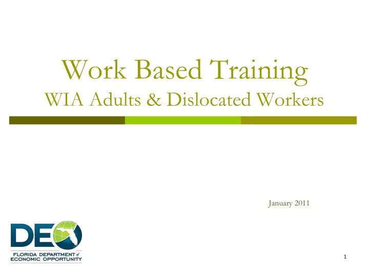 work based training wia adults dislocated workers
