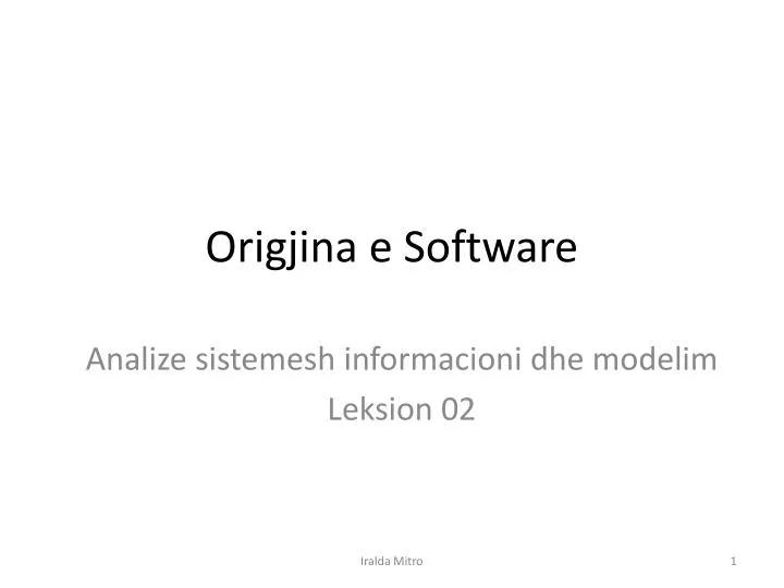 origjina e software