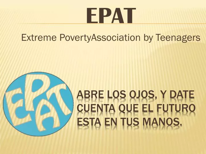 epat extreme povertyassociation by teenagers