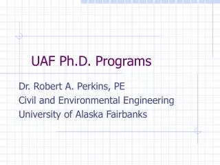 UAF Ph.D. Programs