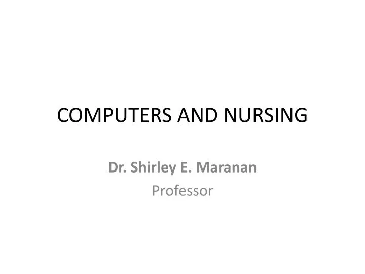 computers and nursing