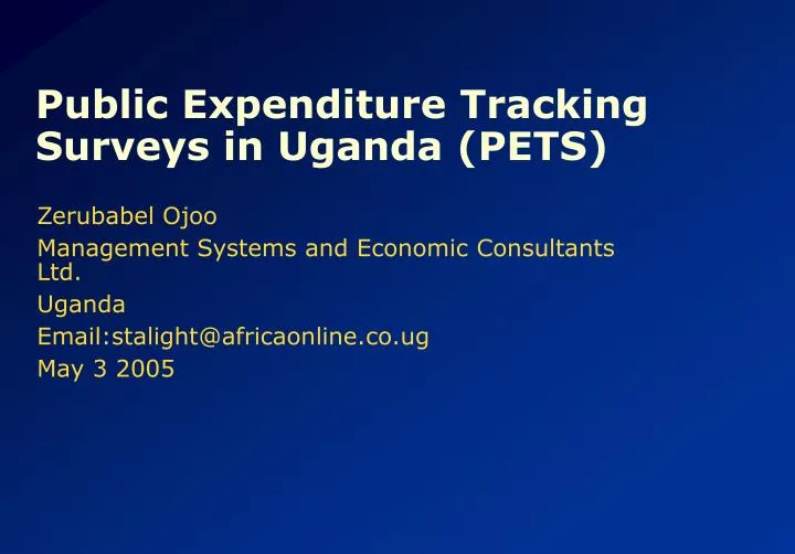 public expenditure tracking surveys in uganda pets