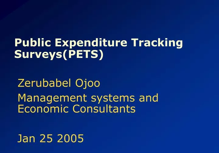 public expenditure tracking surveys pets